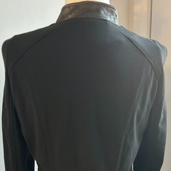 Luisa Cerano Black Metallic Versatile Mixed-Media Moto Jacket Double-Zip – US XS - Picture 7 of 14